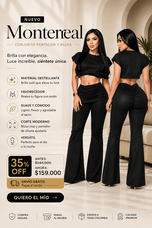 Set Montereal - Blusa Crop y Pantalón - Aloja Shop