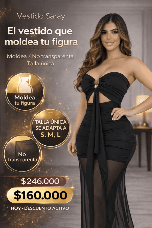 Vestido SARAY - Elegancia que se siente Talla única se adapta a S,M,L - Aloja Shop