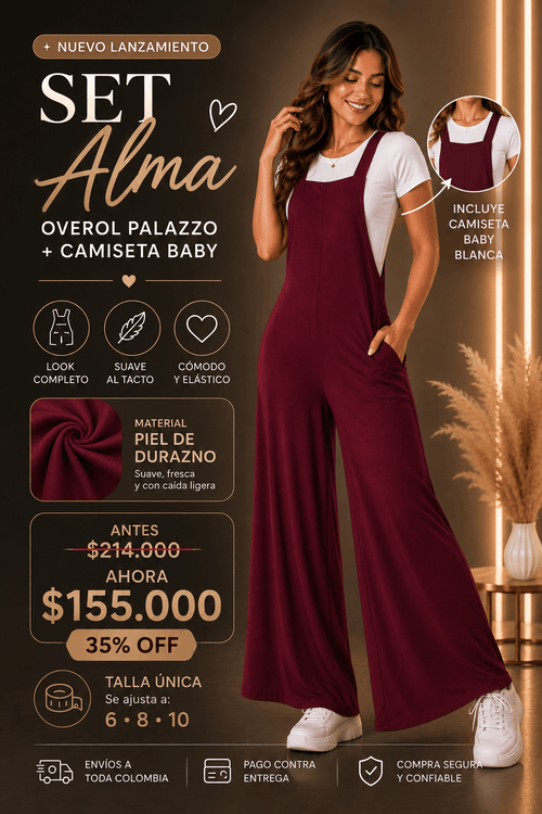 Set Alma - Overol palazzo y camiseta