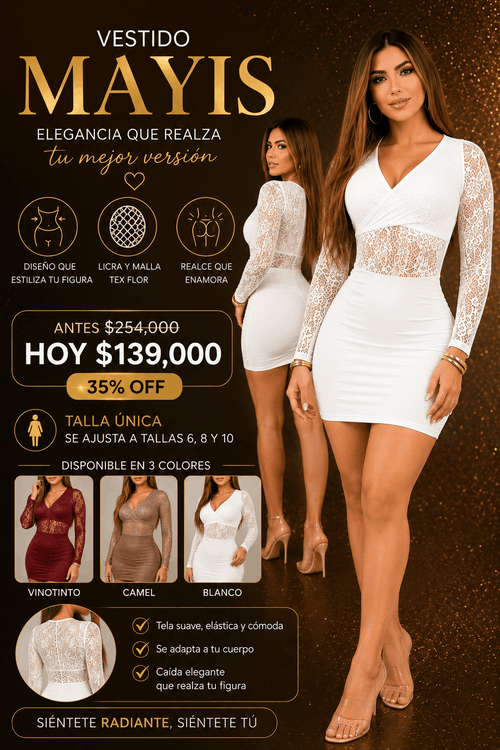 Vestido Mayis - Talla unica con ajuste perfecto para 6,8,10