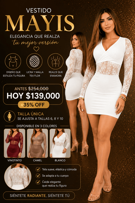 Vestido Mayis - Talla unica con ajuste perfecto para 6,8,10